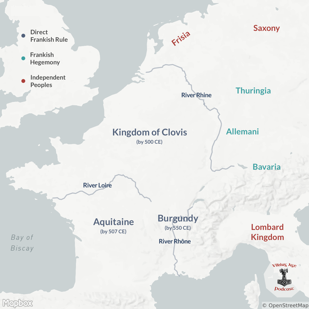 Map of Merovingian Frankish Conquests