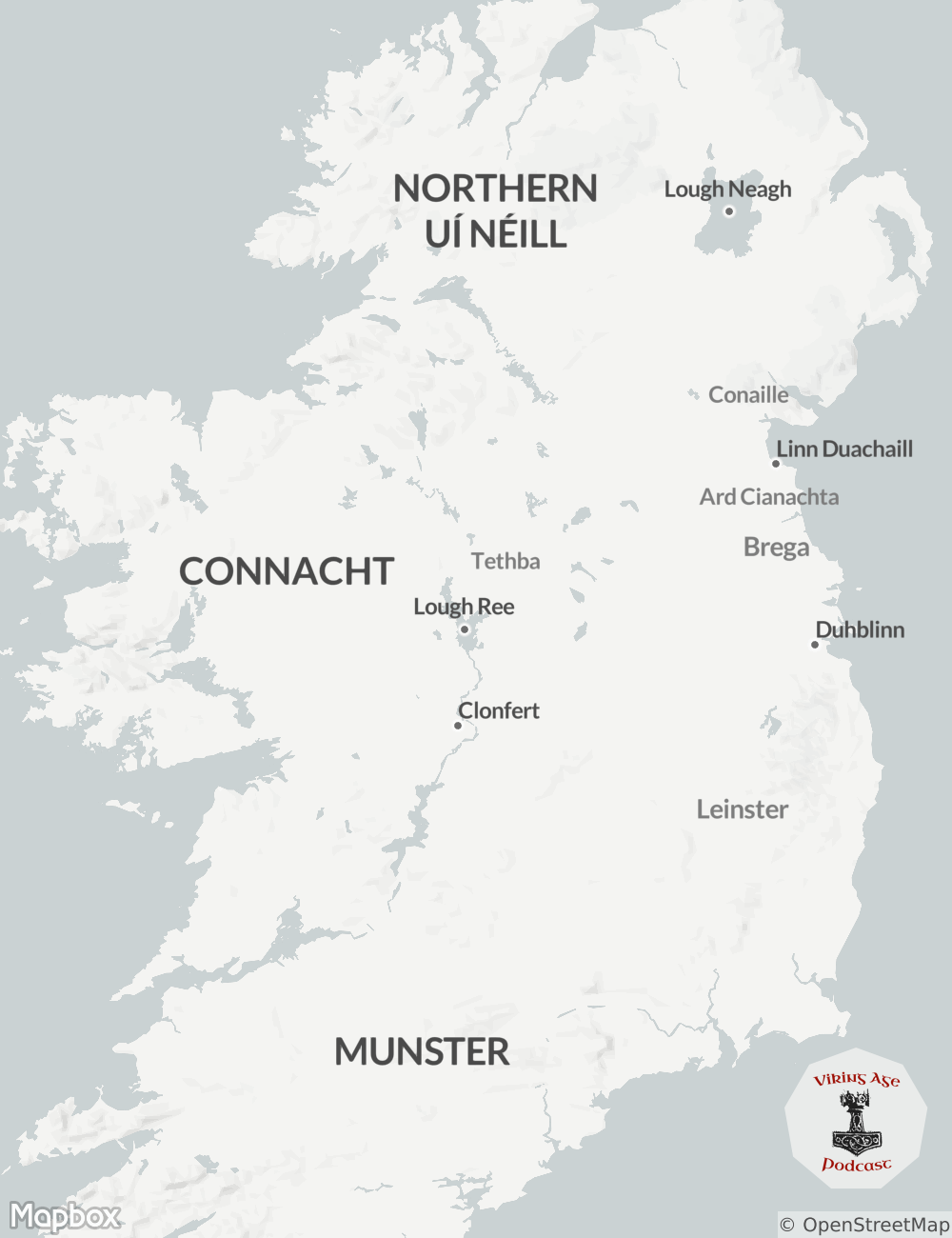 Map of Viking Longphort Sites in Eastern Ireland as of 841 CE