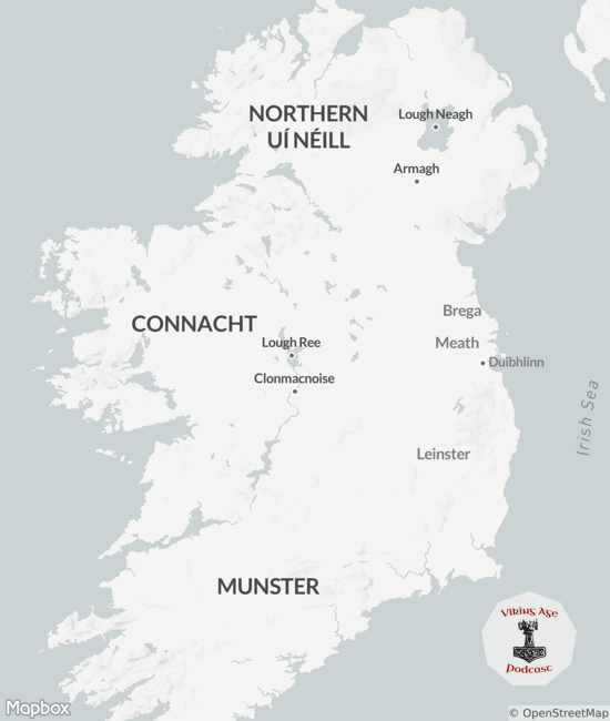 Map of Viking Raids on Ireland between 838 and 842 CE